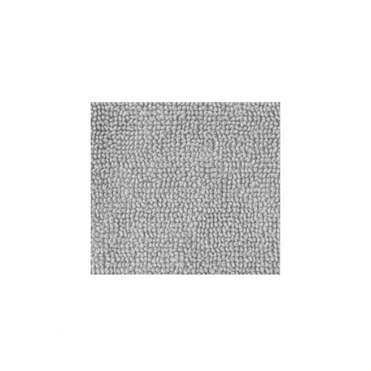 Close-up macro shot of soft microfiber hand towel fabric texture in light gray