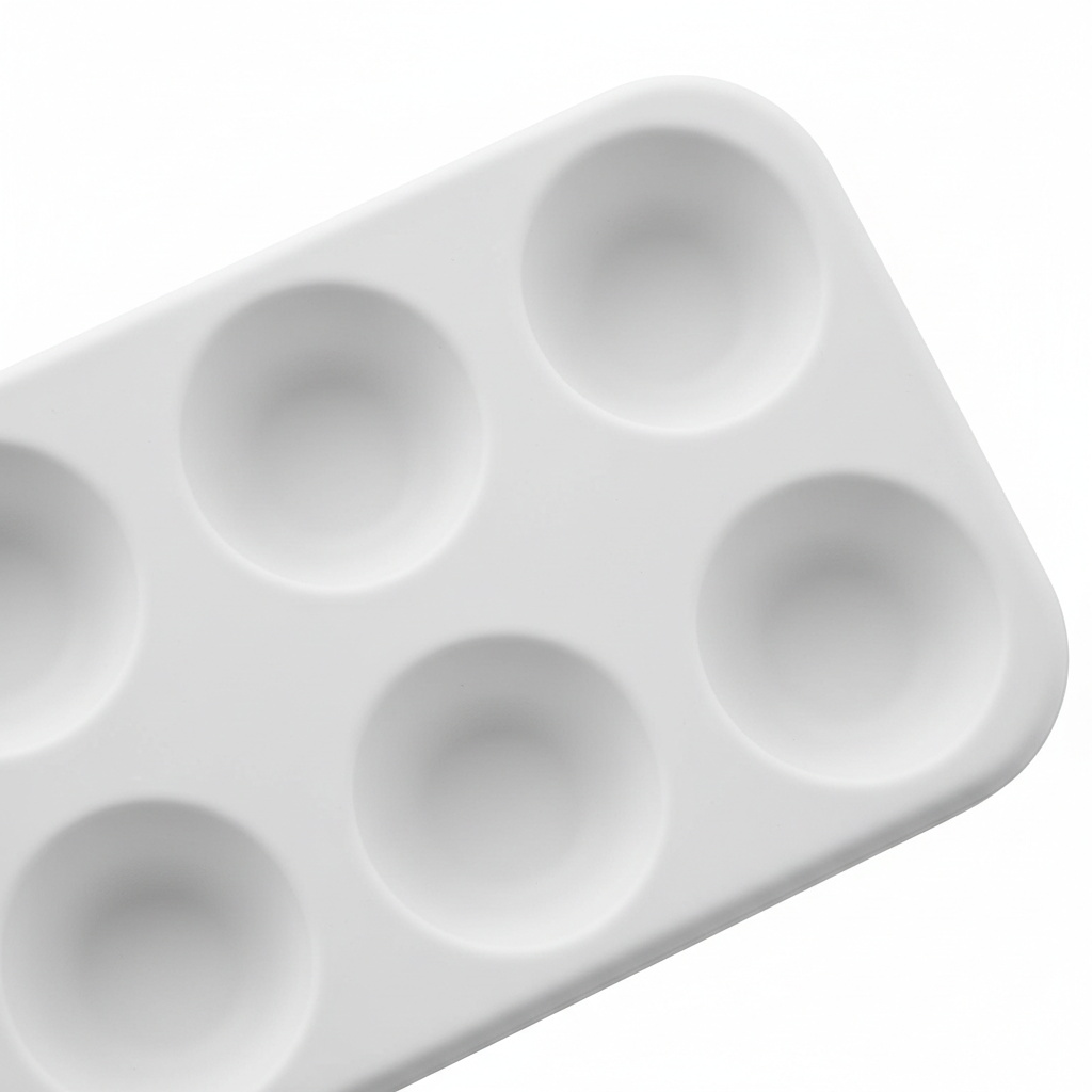 Top-down close-up of multi-slot toothbrush holder showing individual slots