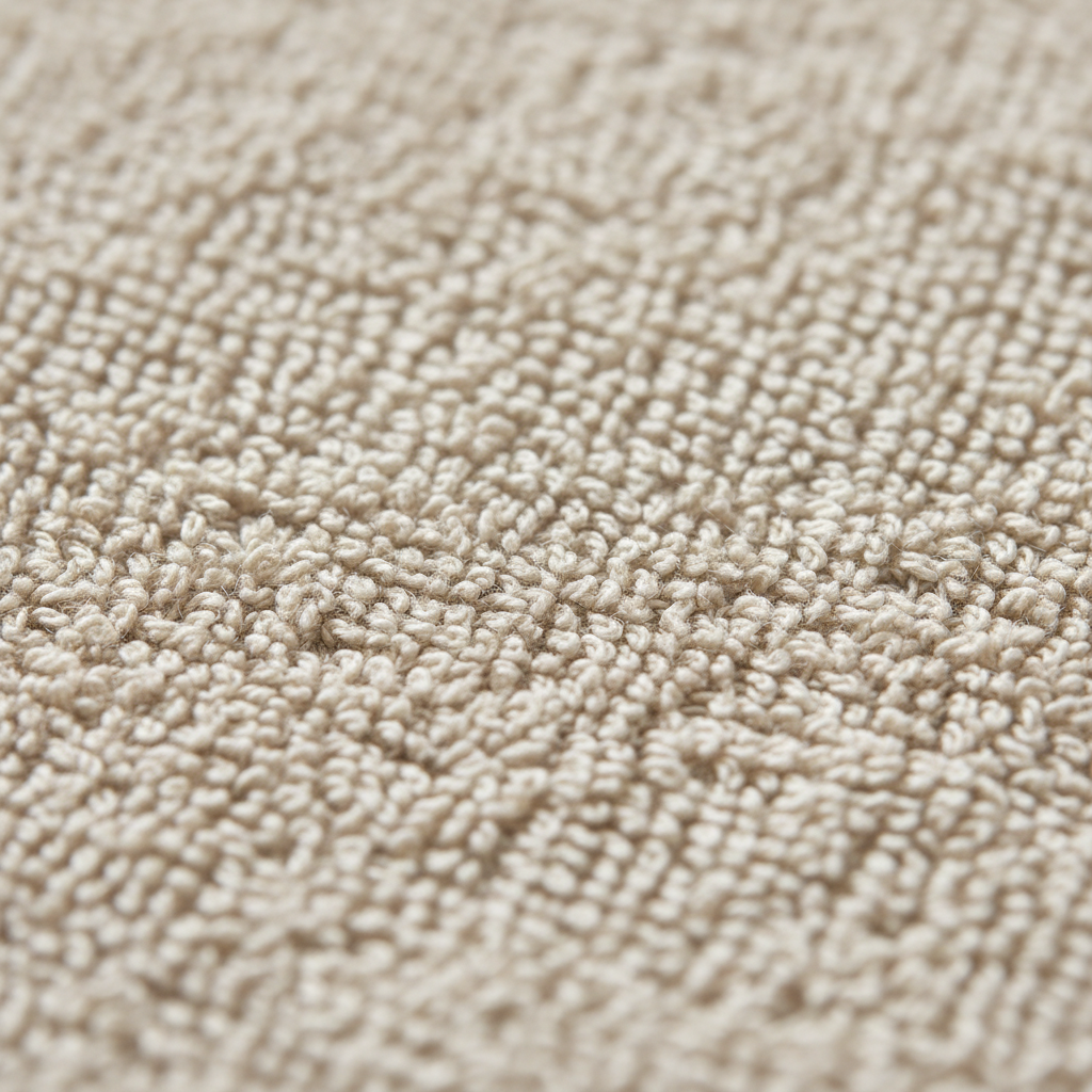 Close-up detail of soft, fluffy bath towel fabric texture