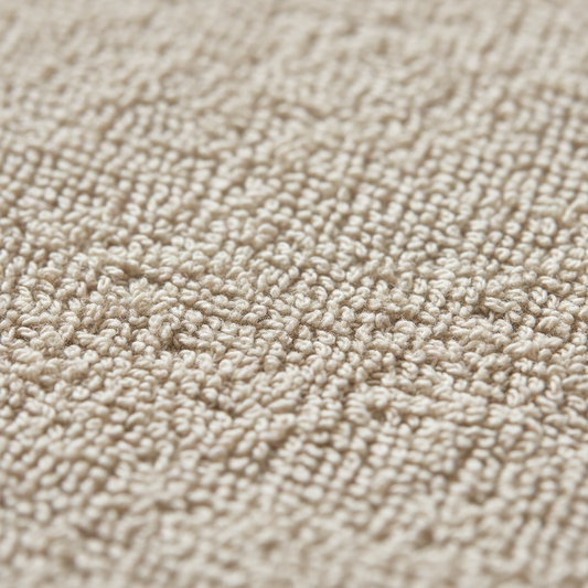 Close-up detail of soft, fluffy bath towel fabric texture